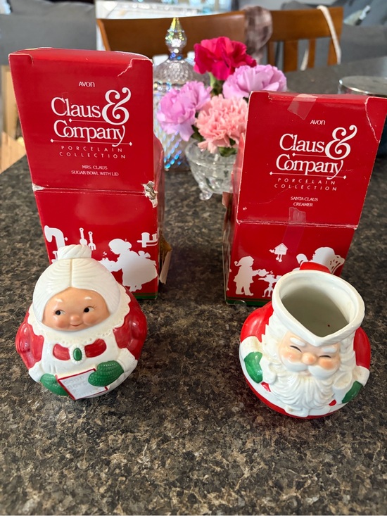 Avon Other - Vintage Avon Claus & Company Red and White Santa Creamer & Mrs. Claus Sugar Bowl